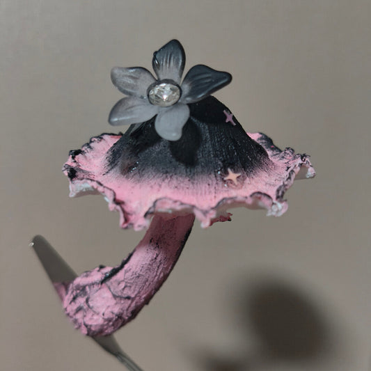 Y2K Pink Fairy Mushroom Magnet – Handmade Cute Fridge Decor