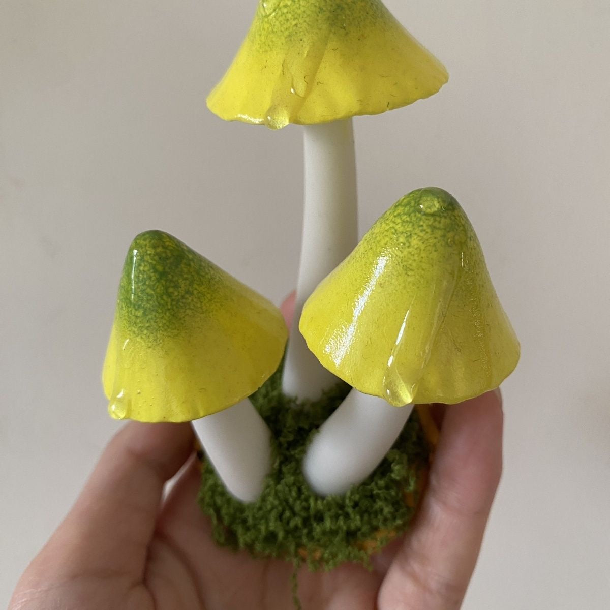 Clay Mushroom Cluster Fridge Magnet – Handcrafted Fantasy Decor