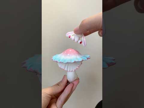 DIY Air Dry Clay | Handcrafted Detachable Magnetic Bunny Mushroom