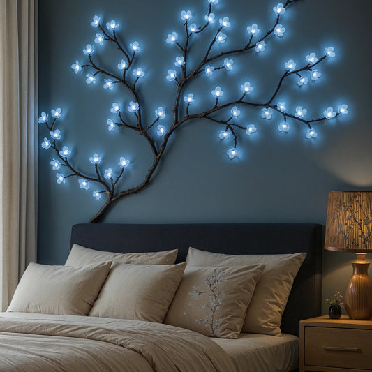 Iced Blossom Vine Light – 6 ft 96 LED Blue String Light