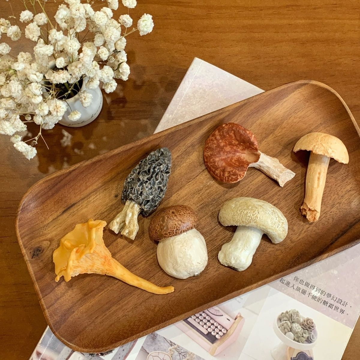 Handcrafted Realistic Mushroom Chopstick Holder Fridge Magnet