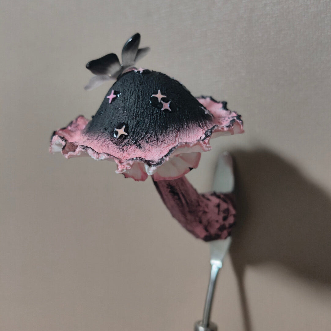 Y2K Pink Fairy Mushroom Magnet – Handmade Cute Fridge Decor