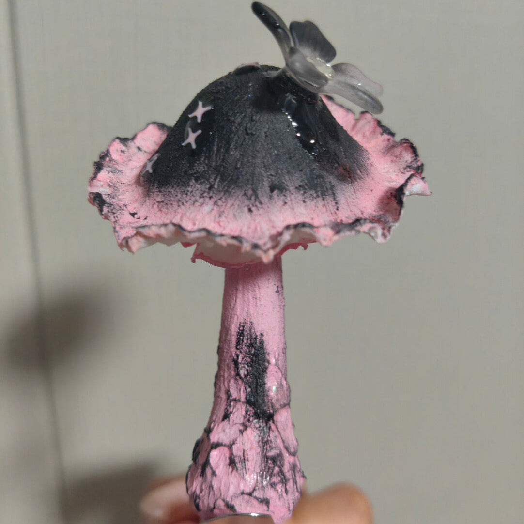 Y2K Pink Fairy Mushroom Magnet – Handmade Cute Fridge Decor