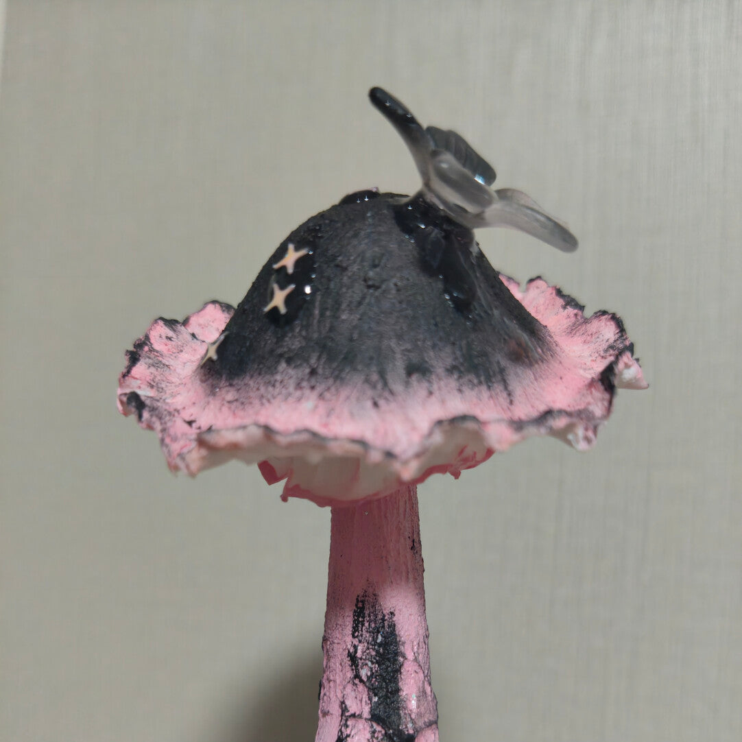 Y2K Pink Fairy Mushroom Magnet – Handmade Cute Fridge Decor