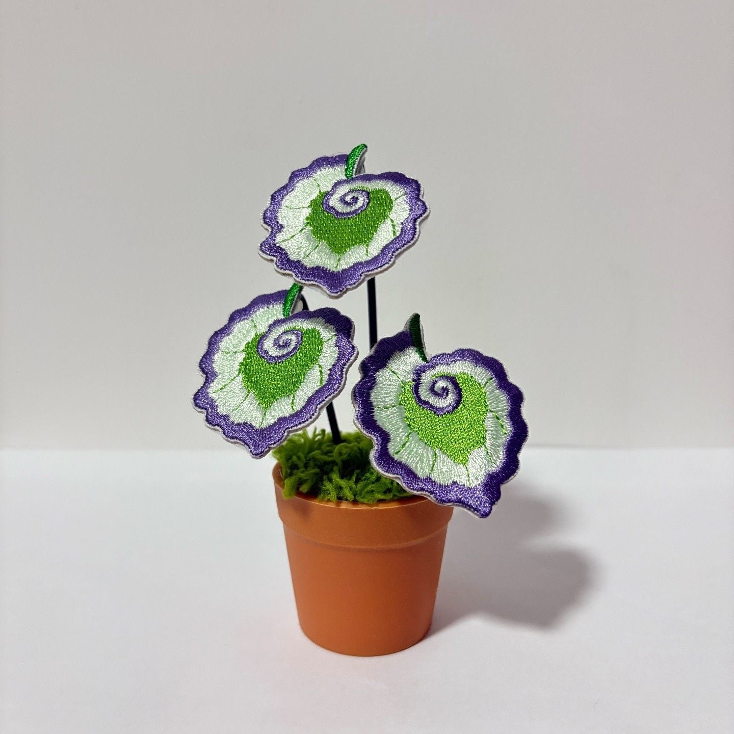 Handcrafted Embroidered Leaf Mini Plant