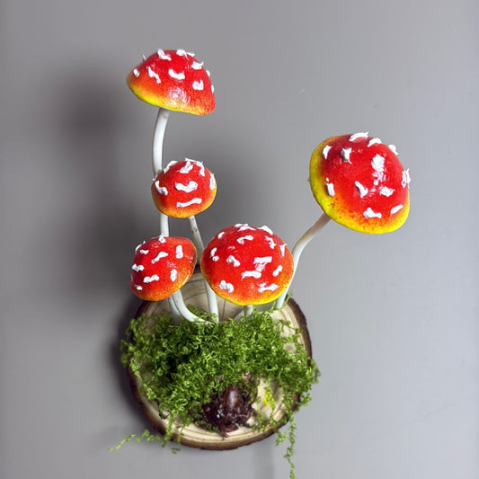Multi-Head Handcrafted Mushroom Cluster Magnet