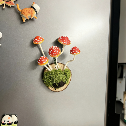 Multi-Head Handcrafted Mushroom Cluster Magnet