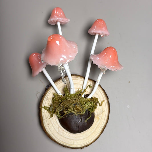 Multi-Head Mushroom Magnet, Handcrafted Decorative Fridge Accent