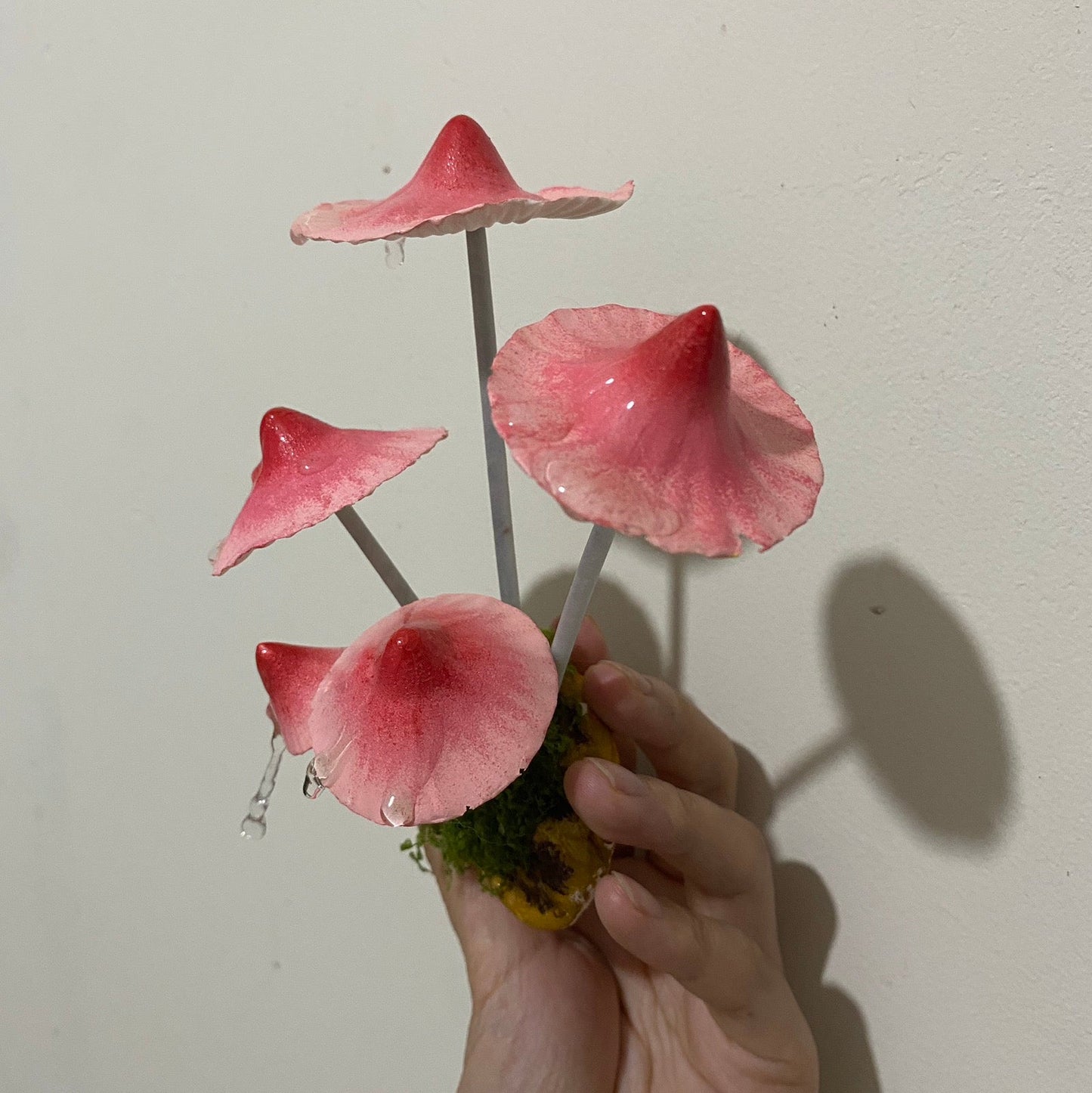 Handmade Mushroom Cluster Fridge Magnet with Multi-Head Design