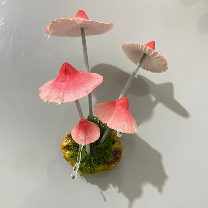 Handmade Mushroom Cluster Fridge Magnet with Multi-Head Design