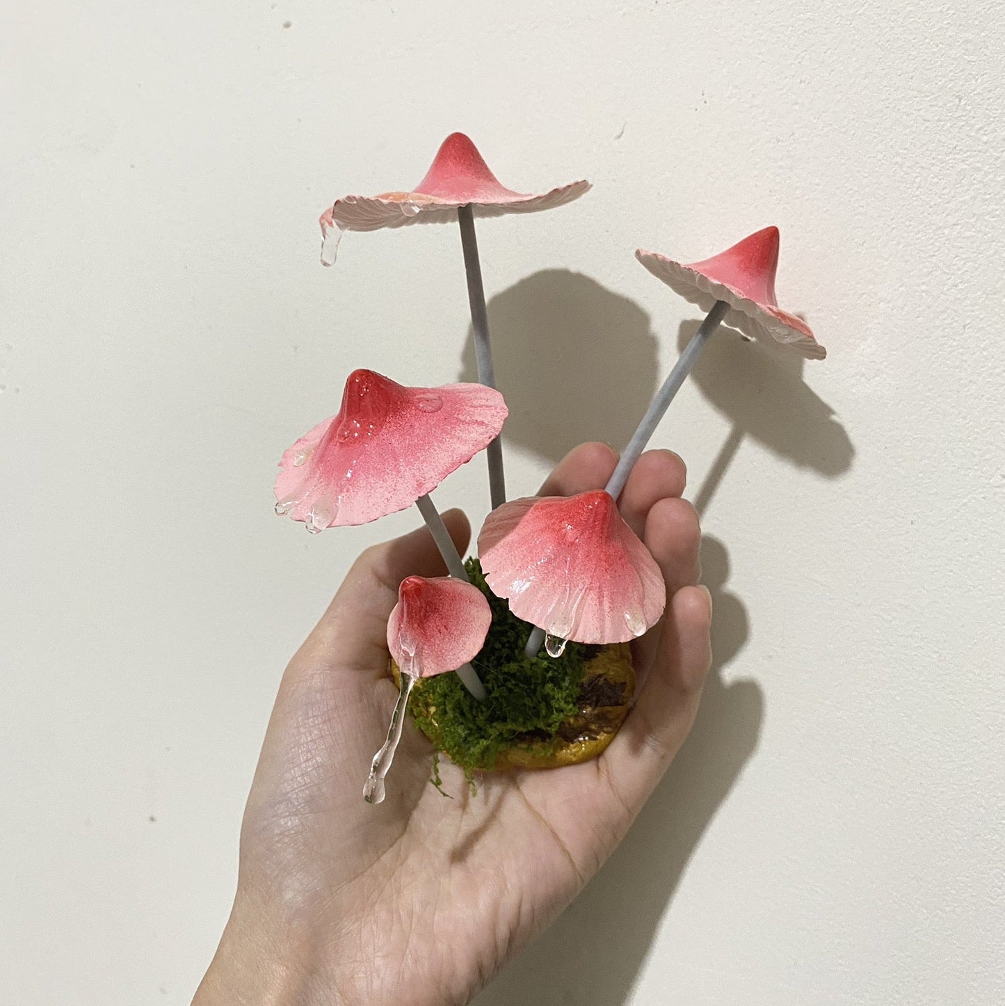 Handmade Mushroom Cluster Fridge Magnet with Multi-Head Design