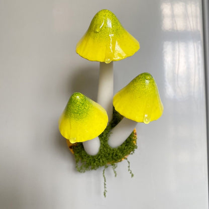 Clay Mushroom Cluster Fridge Magnet – Handcrafted Fantasy Decor