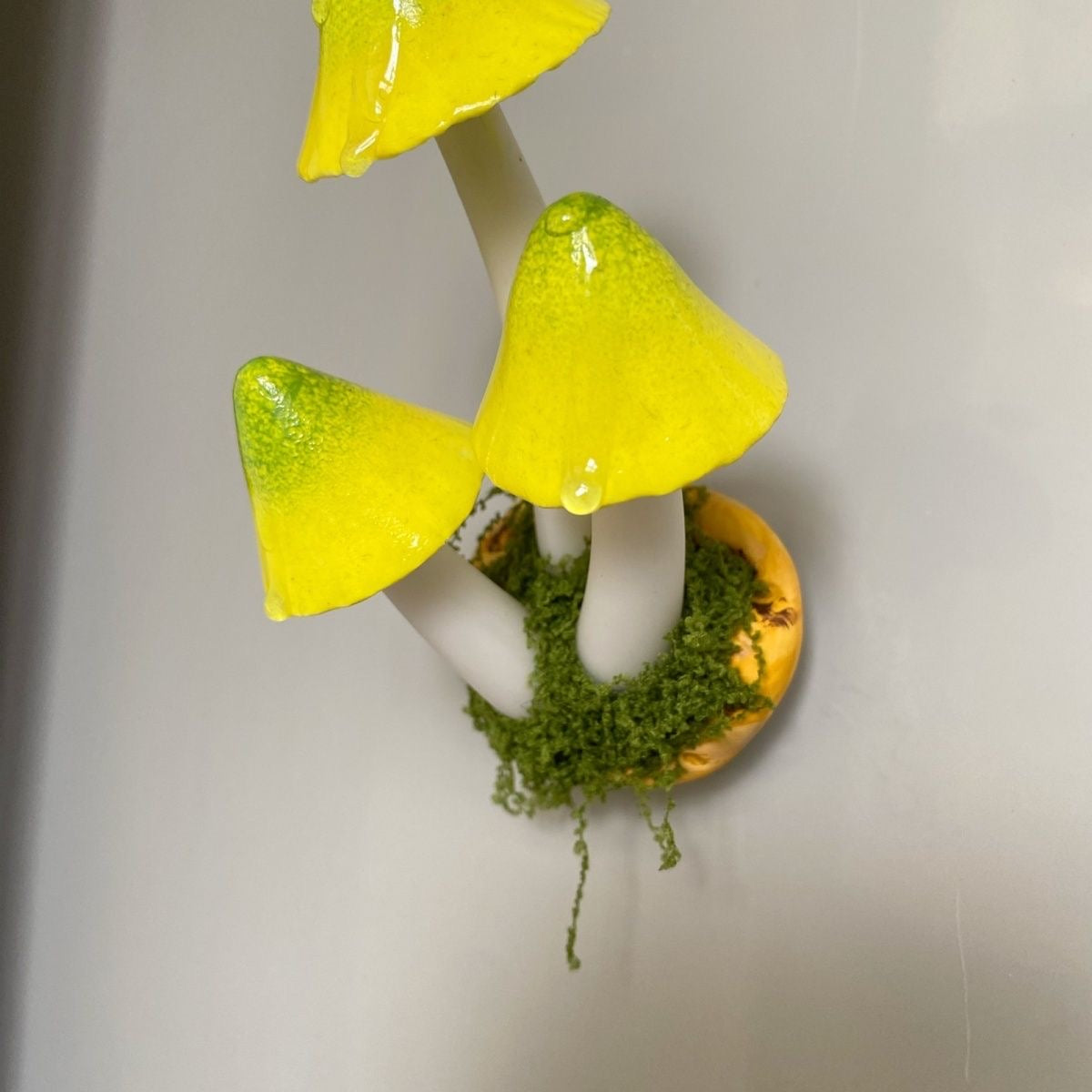 Clay Mushroom Cluster Fridge Magnet – Handcrafted Fantasy Decor