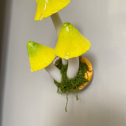 Clay Mushroom Cluster Fridge Magnet – Handcrafted Fantasy Decor