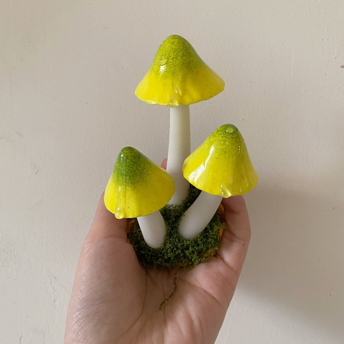 Clay Mushroom Cluster Fridge Magnet – Handcrafted Fantasy Decor