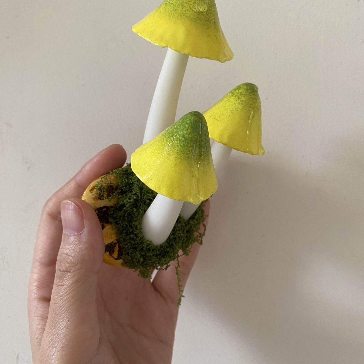 Clay Mushroom Cluster Fridge Magnet – Handcrafted Fantasy Decor