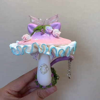 Handcrafted Cat-Inspired Mushroom Fridge Magnet