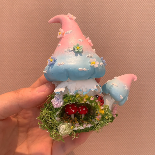 Handcrafted Mushroom House Fridge Magnet