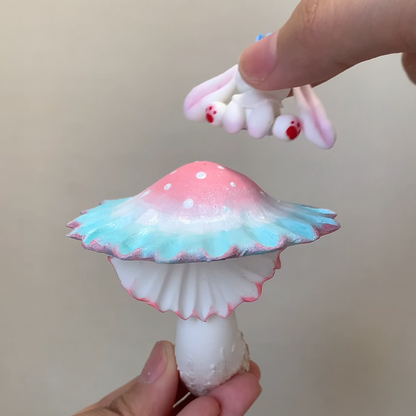 DIY Air Dry Clay | Handcrafted Detachable Magnetic Bunny Mushroom