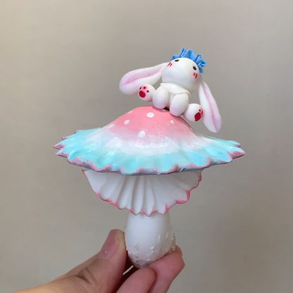 DIY Air Dry Clay | Handcrafted Detachable Magnetic Bunny Mushroom