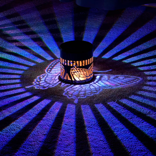 Solar Mandala Light for Garden & Patio- Upgraded 7 Color Changing with Projection Patterns