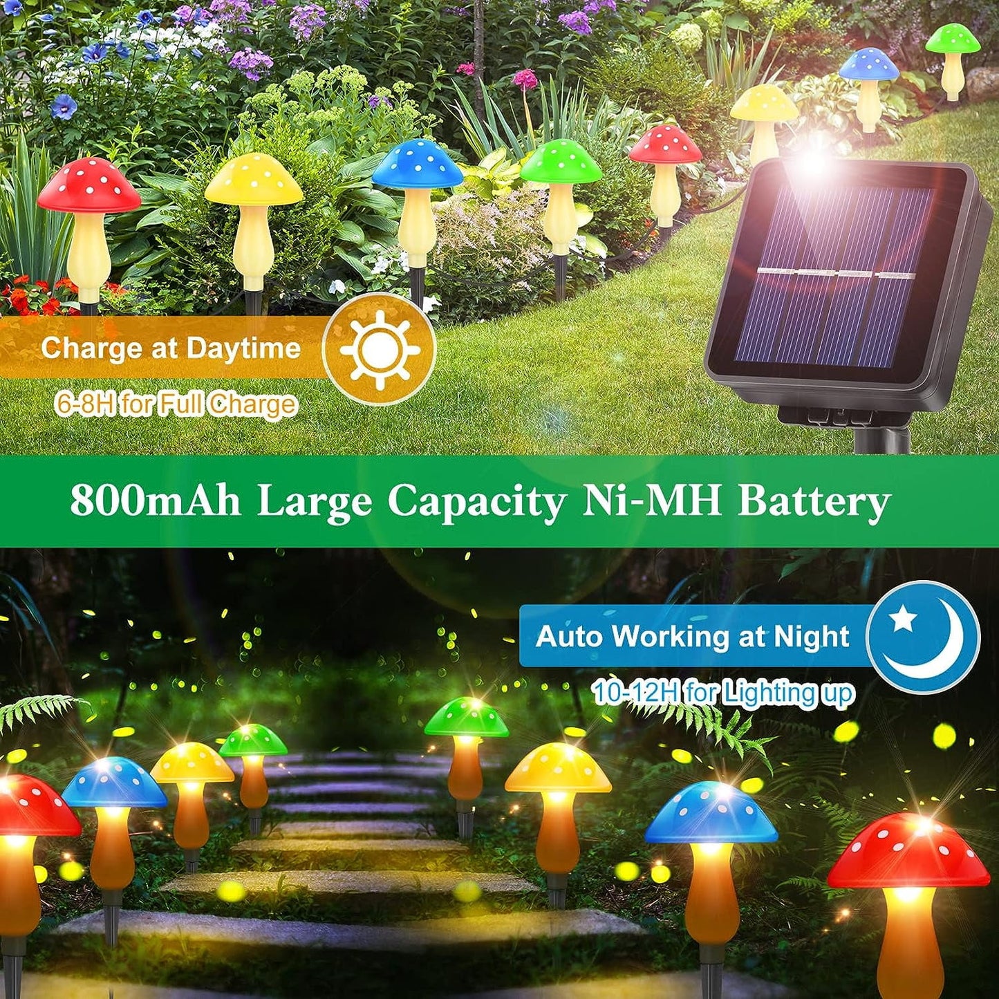 Whimsical Solar Mushroom Garden Lights