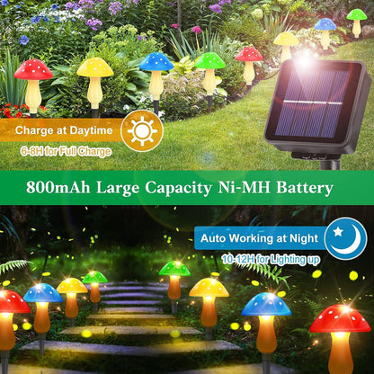 Whimsical Solar Mushroom Garden Lights