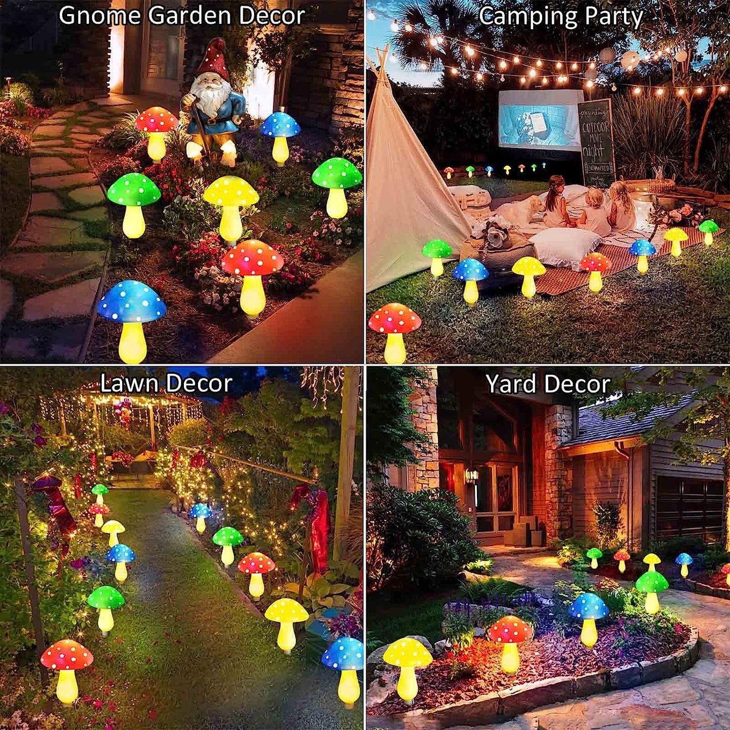 Whimsical Solar Mushroom Garden Lights