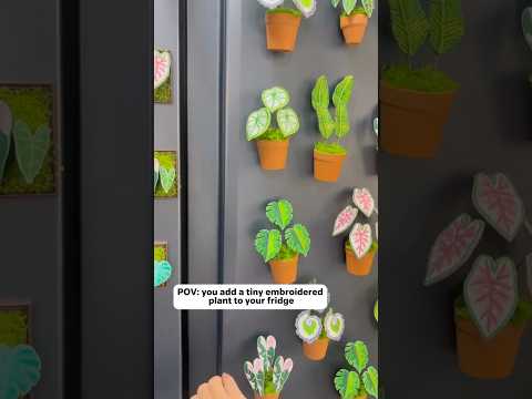 Handcrafted Embroidered Leaf Mini Plant